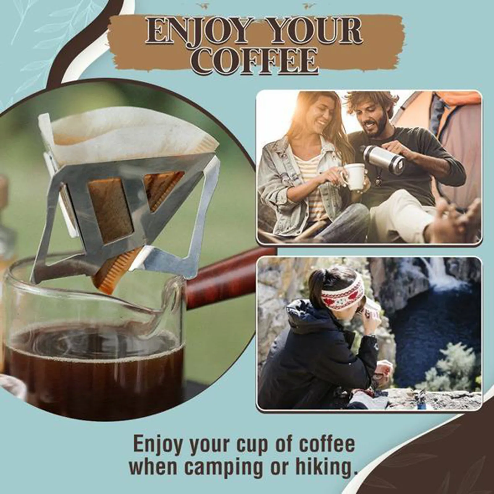 Outdoor Camping Portable Folding Funnel Filter Cup Coffee Ground Filter Multi-function Funnel Filter Strainer Kitchen Tools