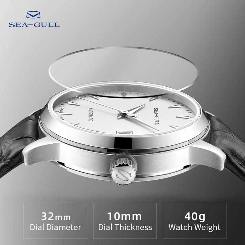 Seagull watch ladies mechanical watch business simple belt automatic mechanical watch calendar watch waterproof 6042L