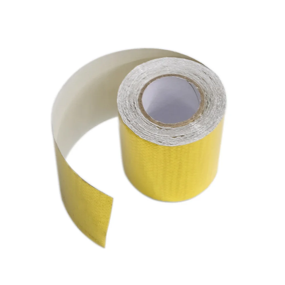 SPSLD ความร้อนฟอยล์ซีลฉนวนกันความร้อนสะท้อนแสงเทปกาวท่อไอเสียตกแต่ง SHIELD Wrap ได้รับการสนับสนุนม้วนอลูมิเนียมอัตโนมัติ 5M