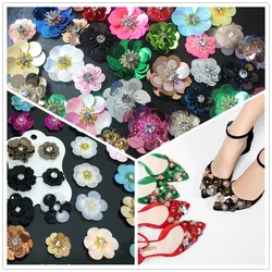 20pcs flower patch handmade sequin applique sewing on patch for clothing cheap wholesale