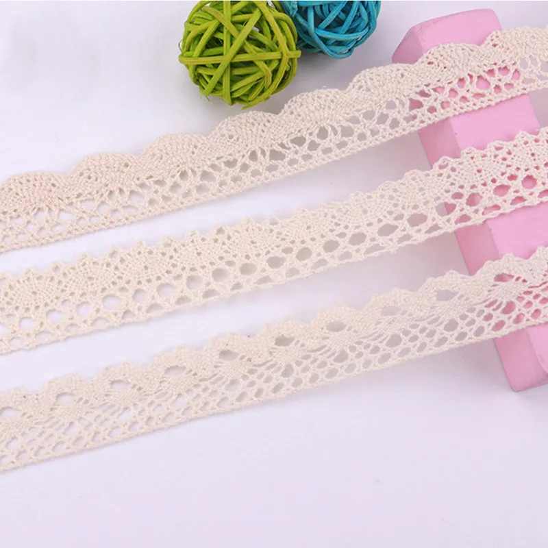 

(5Yards/roll) Beige Cotton Embroidered Lace Net Ribbons Fabric Trim DIY Sewing Handmade Craft Materials