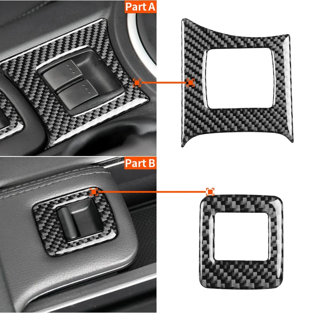 Carbon Fiber Center Console Button Switch Frame Panel Cover Trim For Mazda MX-5 Miata 2009-2015 MX5 NC Roadster