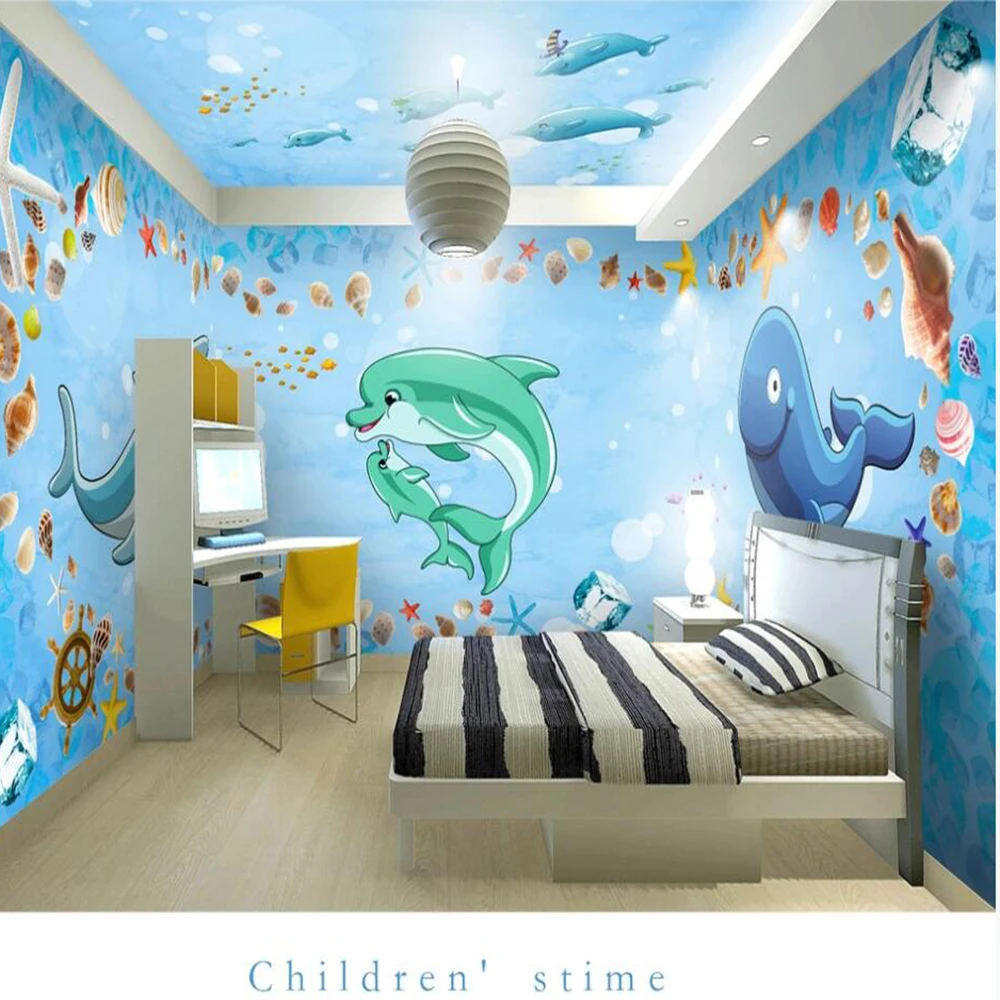 Milofi custom 3D photo wallpaper cartoon hand-painted fantasy underwater world theme wall decoration wallpaper mural