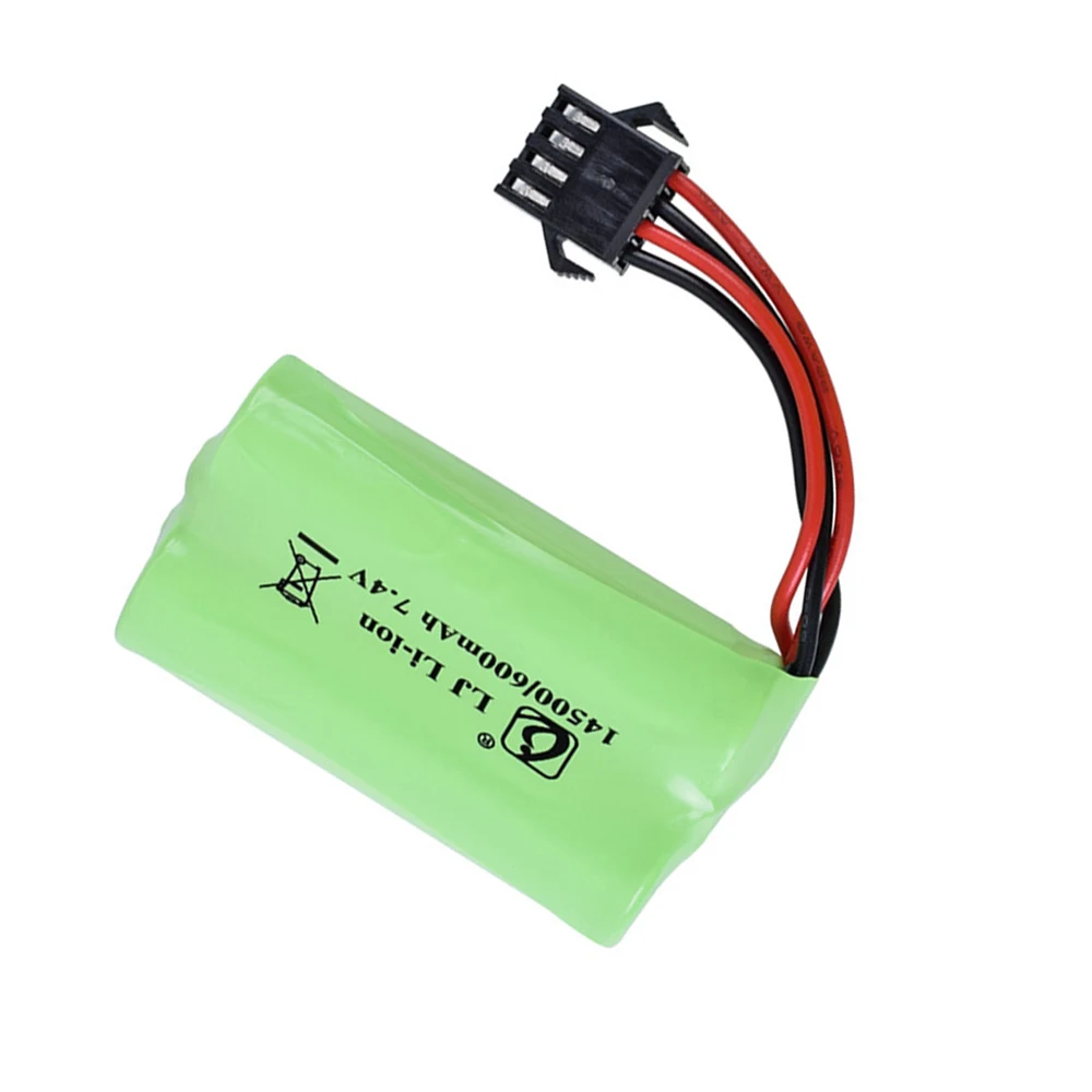 7.4V 600mah 14500 lipo battery SM4P Plug water bullet gun lithium battery high quality 14500 2S battery for RC toys accessories