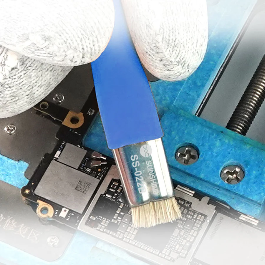 SUNSHINE SS-022B-cepillo de limpieza antiestático para teléfono móvil, Herramientas de limpieza, cepillo de alambre de acero, elimina el pegamento