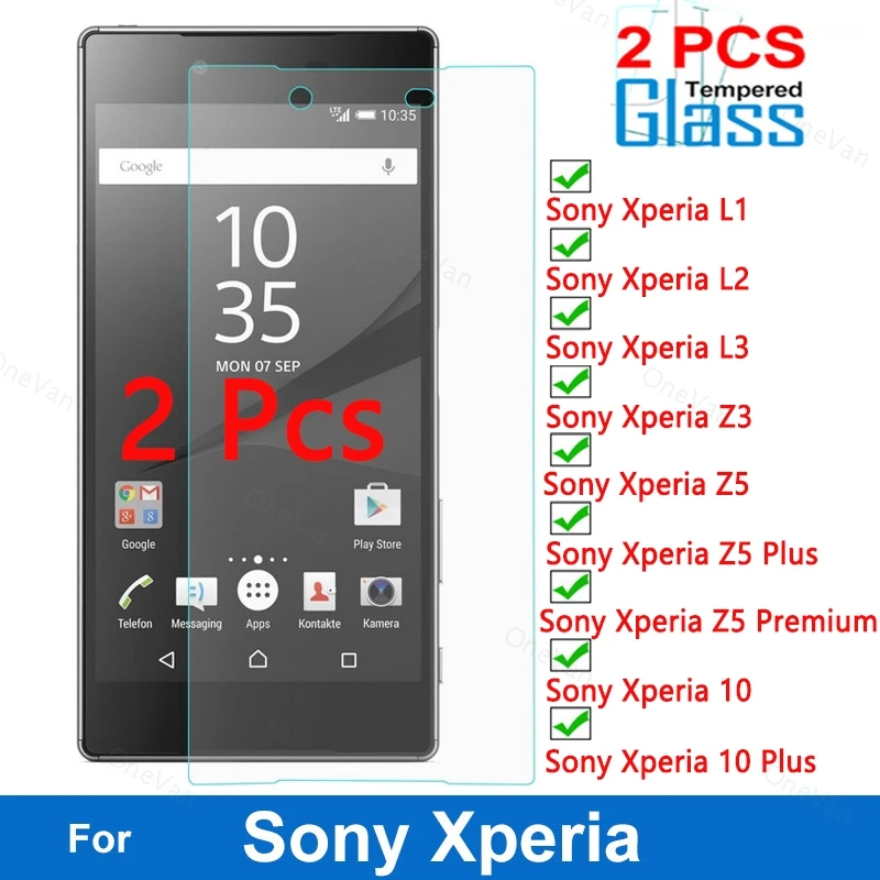 

2 шт. закаленное стекло для Sony Xperia Z3 L3 L2 L1 Защитное стекло для телефона Sony Xperia 10 Plus Z5 Plus Premium 9H