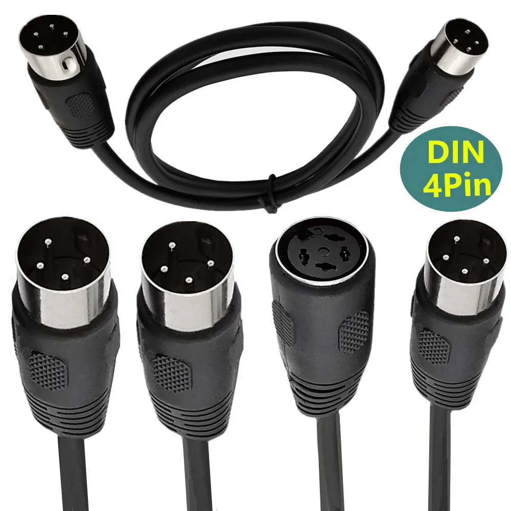 Big DIN 4Pin Cable Din 4pin Male to Female & Male to Male Data cable Car audio and video Vintage keyboard Midi Medical treatment