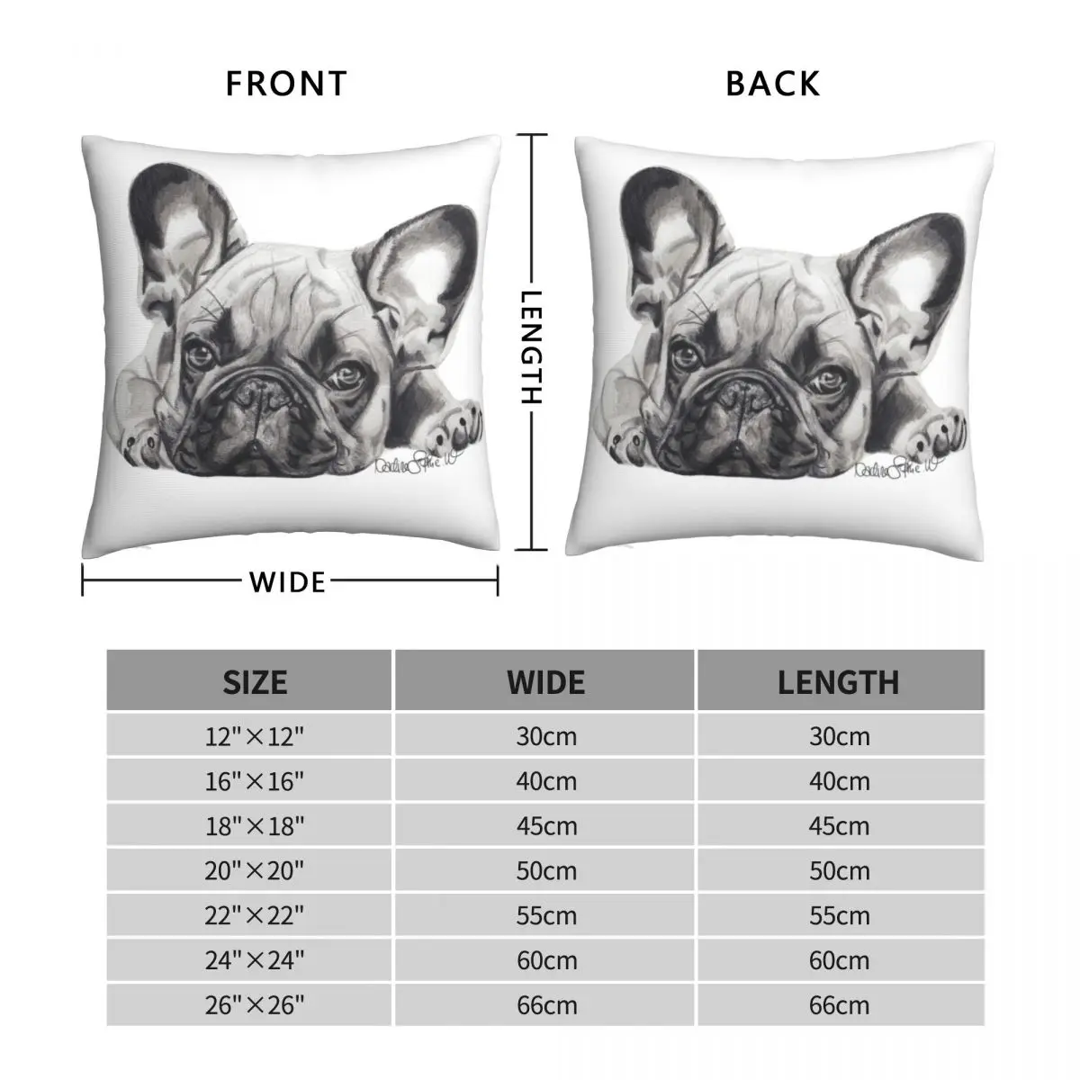 CHOP THE FRENCH BULLDOG Pillowcase Polyester Linen Velvet Printed Zip Decorative Pillow Case Bed Cushion Cover