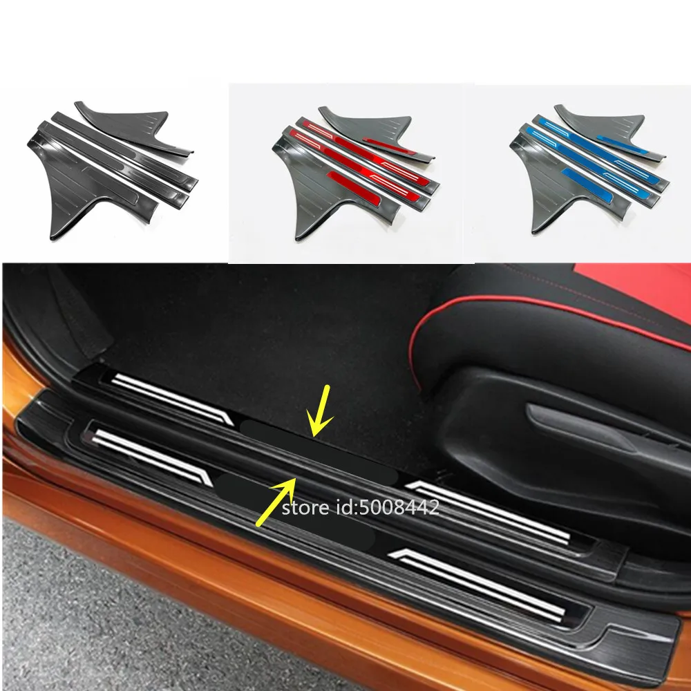 For Honda Civic 10th 2016 2017 2018 2019 2020 2021 Car Sticker Pedal Door Sill Scuff Plate Cover Inner Built Threshold Frame