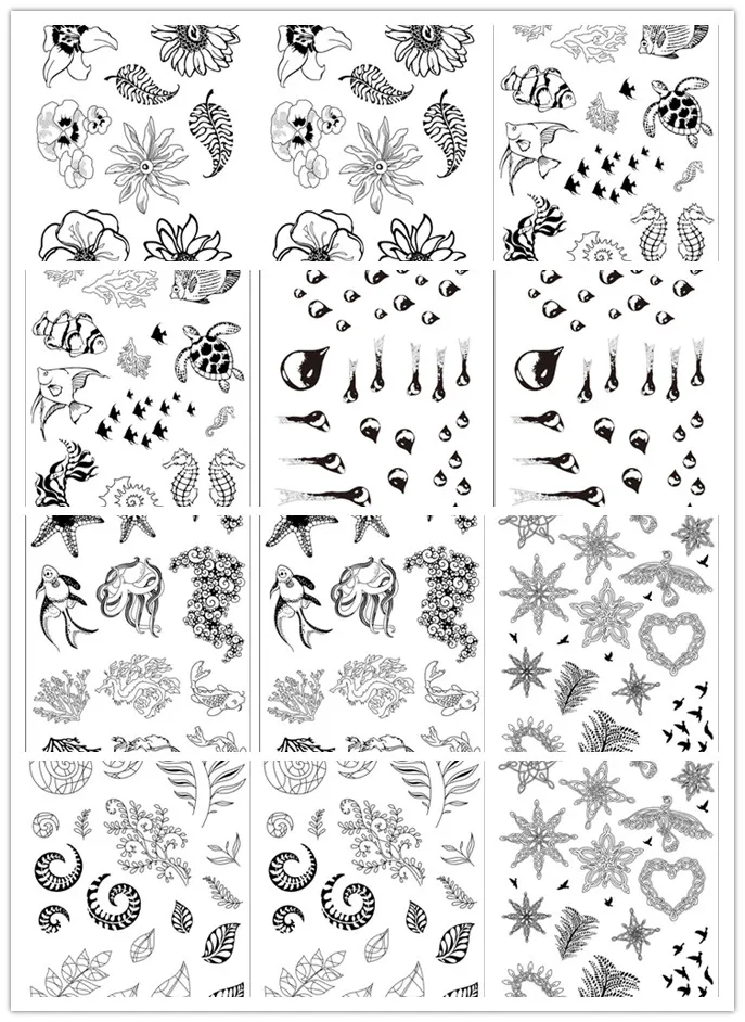 11x16 Flowers small fish  Transparent Clear Silicone Stamp/Seal for DIY scrapbooking/photo album Decorative card making