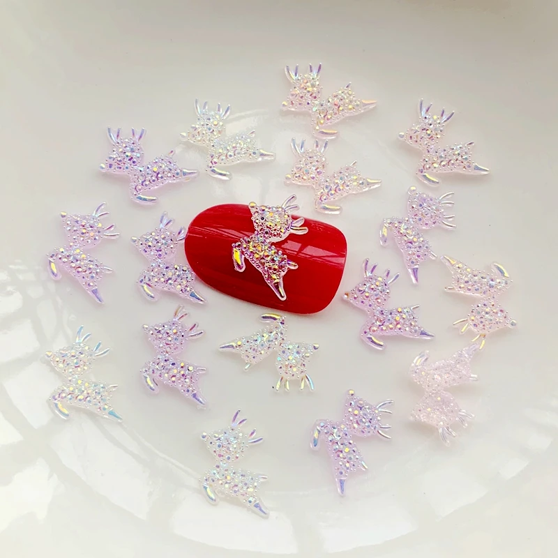 60 قطعة AB كريستال اللون إِلْكَة عيد الميلاد على شكل الراتنج شقة الظهر لتقوم بها بنفسك مجوهرات صنع الاكسسوارات مسمار حجر الراين مسمار ديكور فني #1