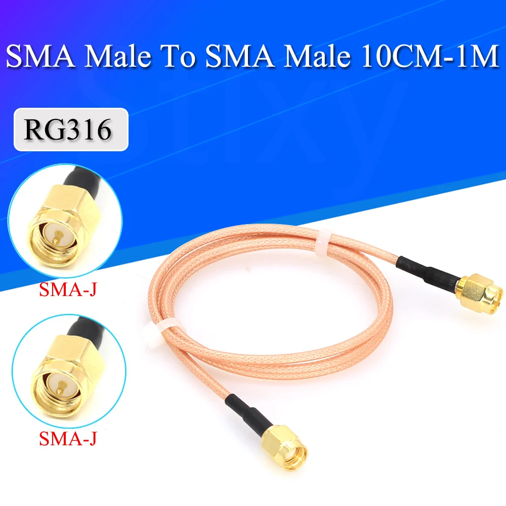 SMA Male To SMA male RG316 cable assembly Jumper Pigtail 5cm/10/15/30/50cm/1m SMA plug Crimp FPV RG316 Cable 50ohms