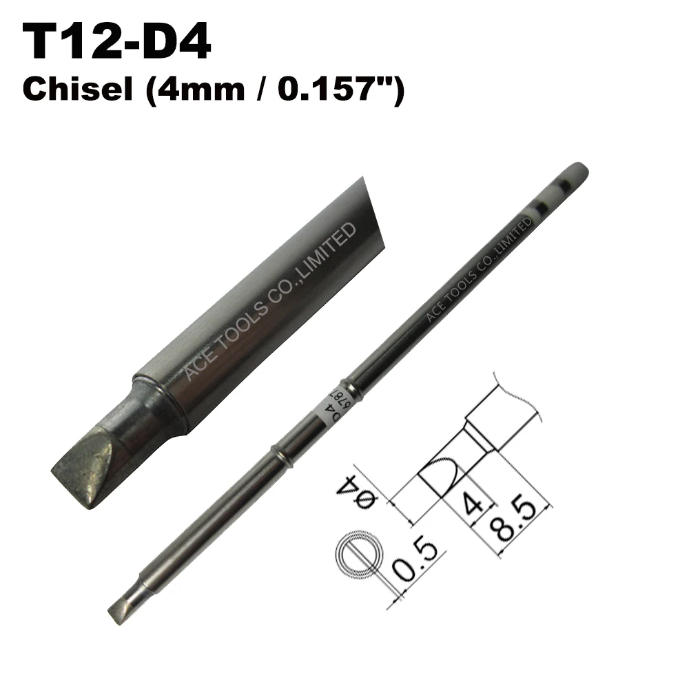 

10 PCS T12-D4 Screwdriver 4mm Soldering Tip for HAKKO FX-951 FX-950 FX-952 FX-9501 FM-2028 FM2027 Iron Handle Pencil Replacement