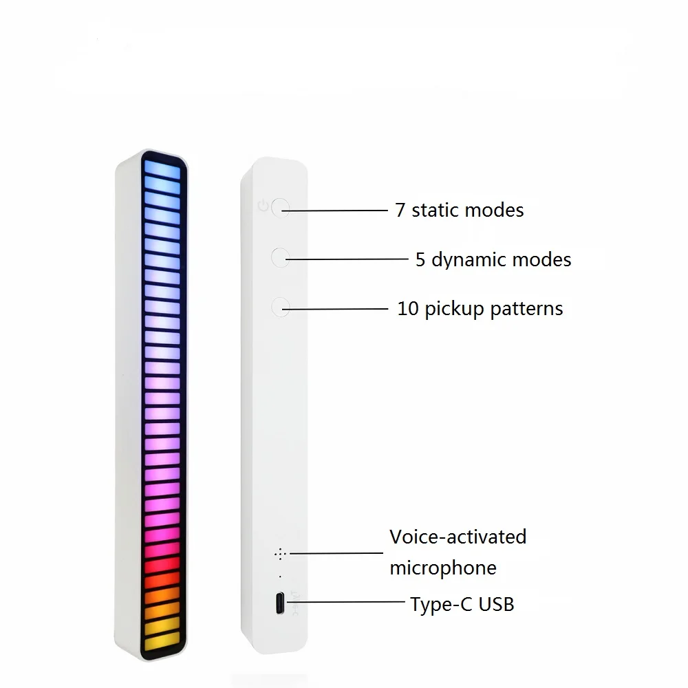 LED Strip Light Sound Control Pickup Rhythm Light Music Atmosphere Light RGB Colorful Ambient Light USB APP Control Novelty Ligh