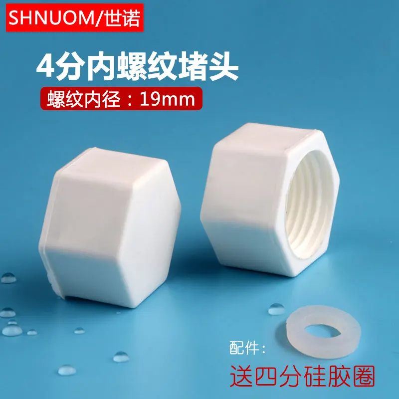 플라스틱 파이프 육각 헤드 엔드 캡 플러그 피팅 UPVC 커넥터 어댑터 배관 내부 스레드, BSP 암나사, 1/2 인치, 19mm