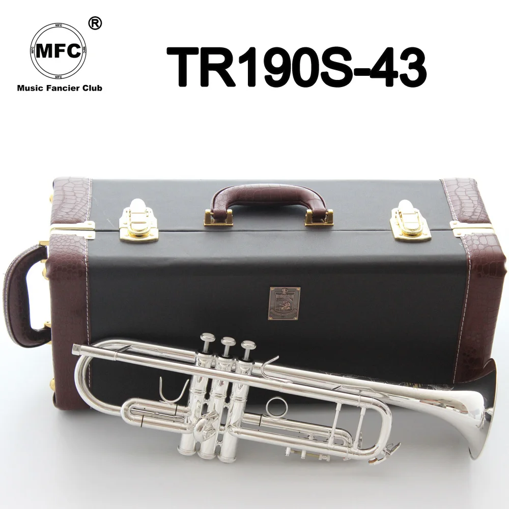 

New Music Fancier Club Bb Trumpet TR190S-37 Silver Plated Music Instruments Profesional Trumpets 190S43 With Case Mouthpiece