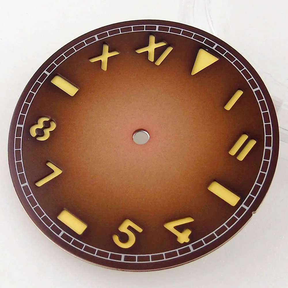 35mm*0.7mm Black/Coffee California Watch Dial Fit for NH35 NH36 ETA 2836 2824 Miyota 82 Series DG Mingzhu 2813 ST1612 Movement