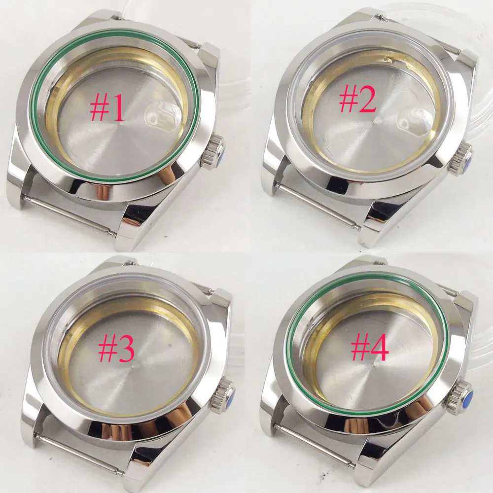 39mm/36mm Sapphire Watch Case Parts Fit For NH35 NH36 Miyota8215 821A 8205 ETA2836 ST1612 Mingzhu/DG 2813 3804 Polished Bezel