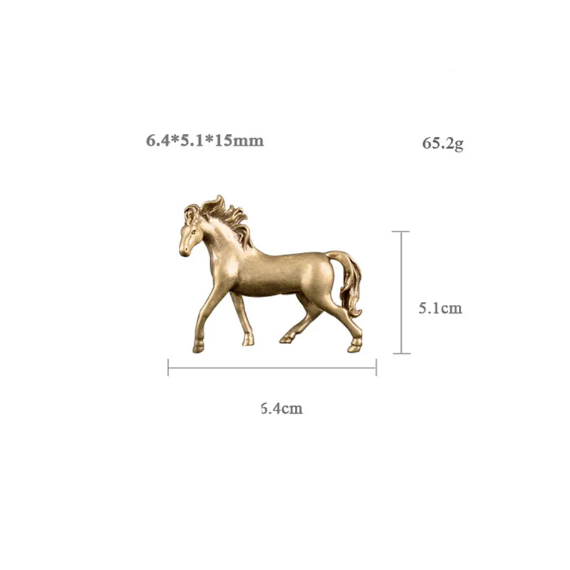 Vintage Copper Horse Statue Lucky Desktop Ornaments Pure Brass Animal Figurines Miniatures Tea Pet Home Decoration Accessories image 6