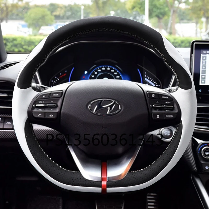 For HYUNDAI steering wheel cover LAFESTA Elantra ix35 ix25 SONATA celesta Tucson MISTRA leather hand-sewn grip cover