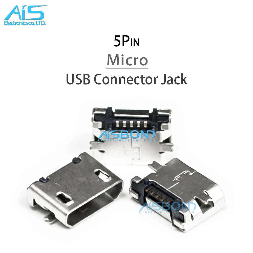 20Pcs/Lot Mini short 5PIN Micro USB Connector DC Jack socket For ZTE R518 N600 R516 for Huawei C8500 C8600 U8150 Nokia 8600