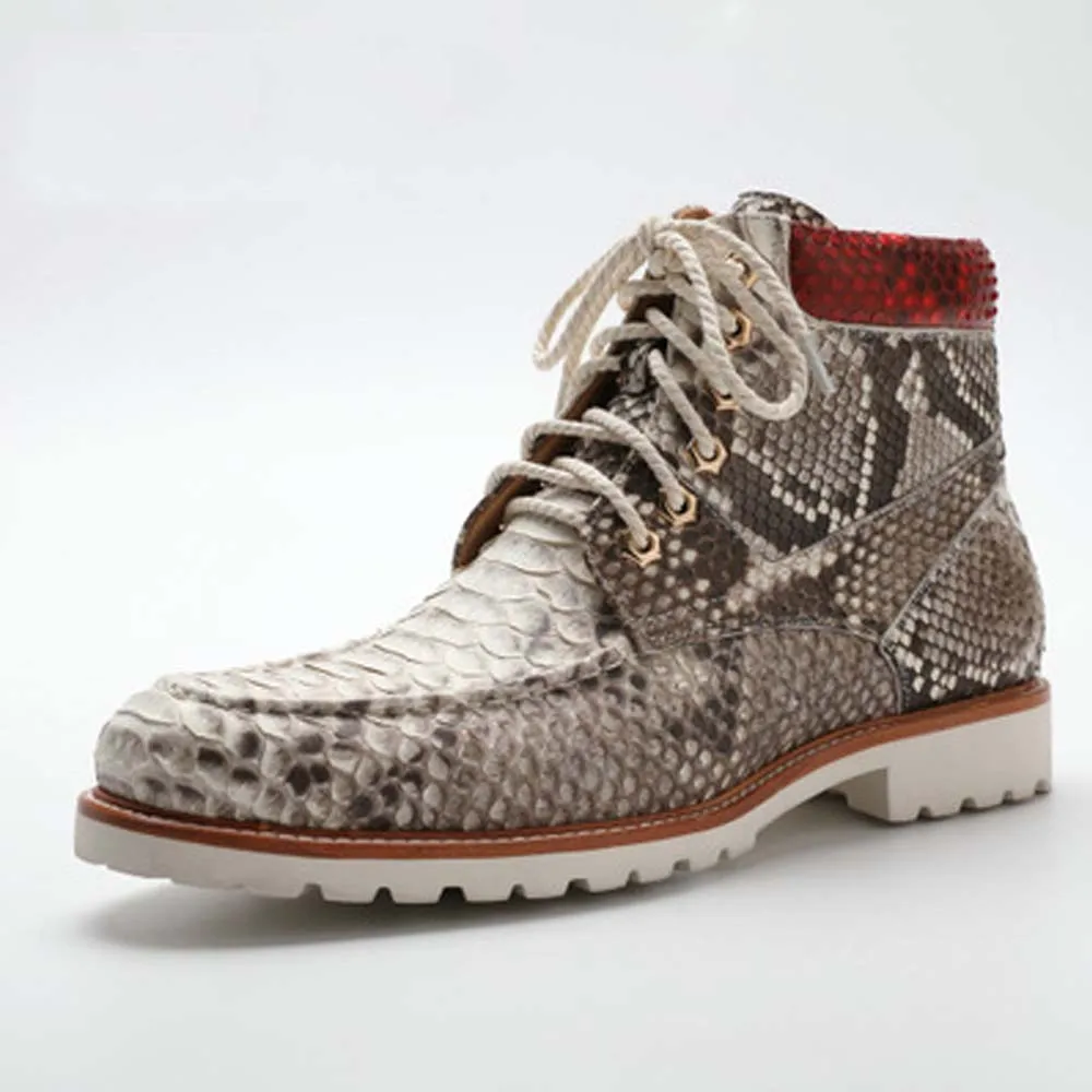 dae Spring new python skin men's leather men shoes high top men's boots  casual male boots snake skin