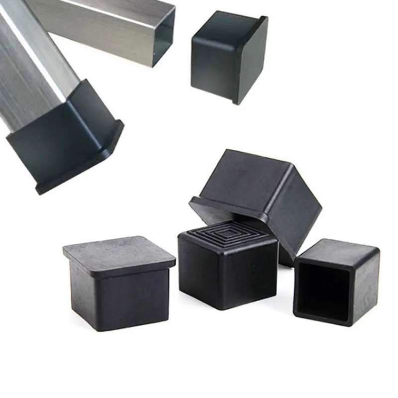 Brand New Square Chair Leg Caps Non-Slip Rubber Leg Tips Floor Protectors Furniture Table Covers Multi-size 8Pcs