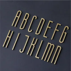 Letras de latón macizo autoadhesivas, letras decorativas doradas, número de casa, nombre de tienda, letras en inglés, decoración del hogar de cobre, 7cm, 10cm