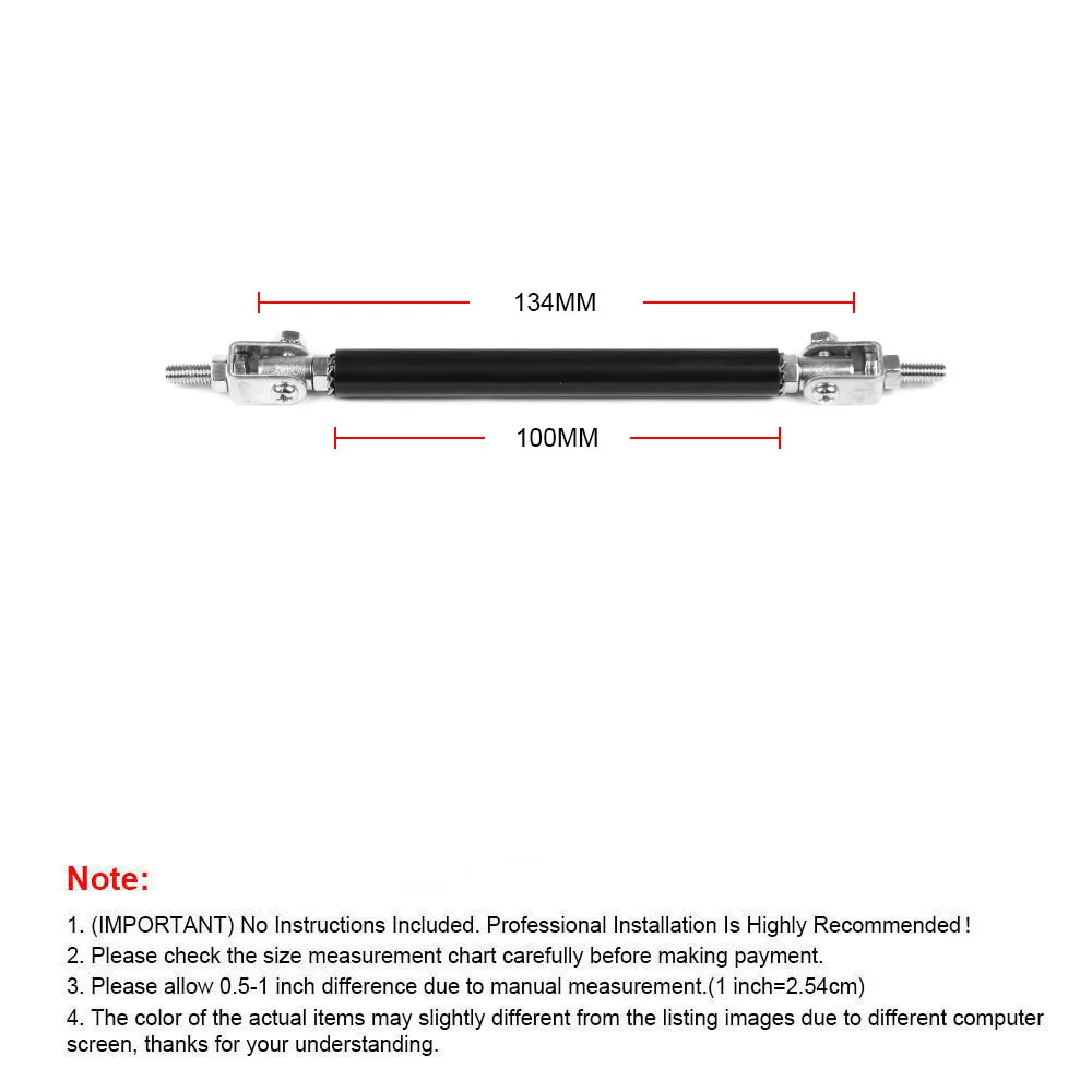 100MM 150MM 200MM Stainless Steel Bumper Lip Adjust Front Strut Splitter Rod Tie Support Bars