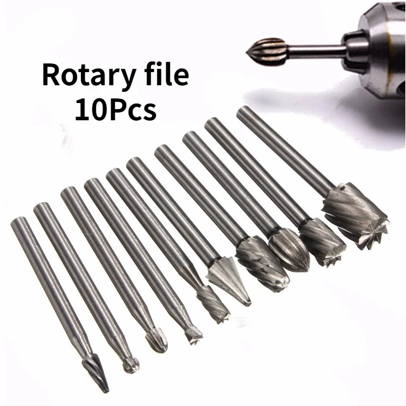 10 Piece / Woodworking  Rotary File / Milling Cutter /  High Speed Steel Rotary File / Metal Grinding Head