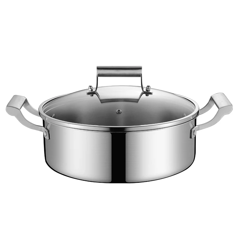 Hotpot Stainless Steel Soup Pot Stewpot Kitchen Cookware Cooking Pot Induction Gas Cooker Steamer Saucepan Thickened Bottom