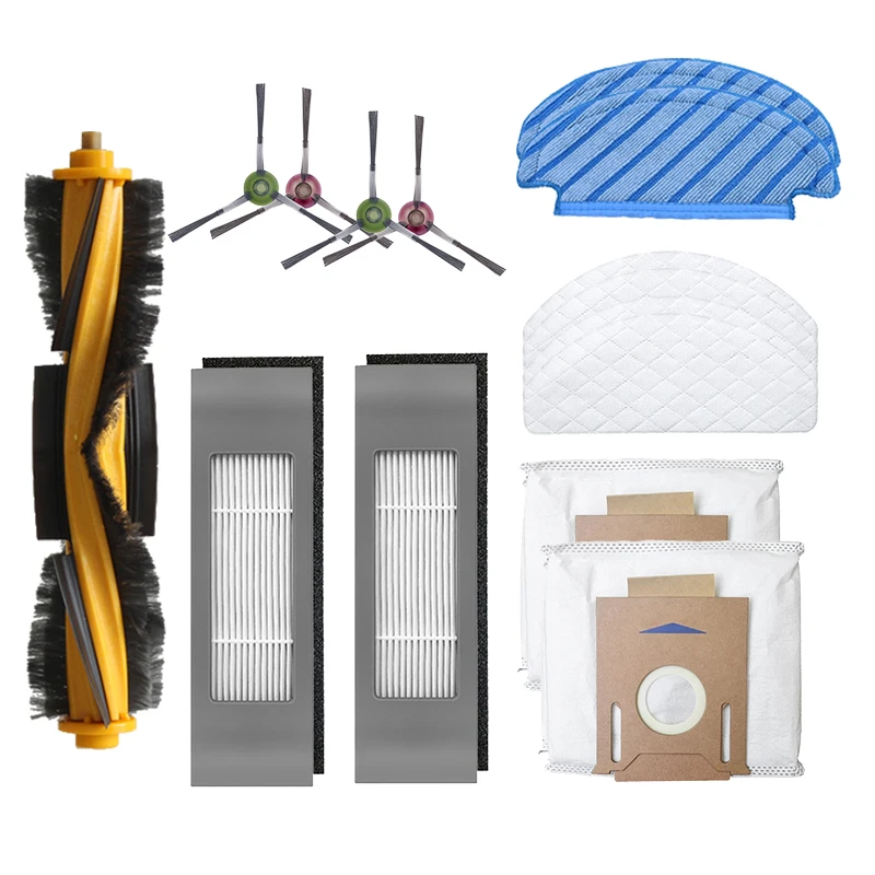 Filtro escova lateral rolo mop pano para ecovacs deebot ozmo t8 peças robô aspirador de pó sacos de reposição acessórios