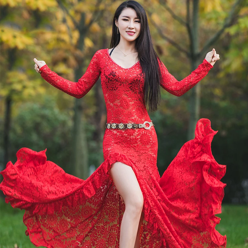 NEW Women Belly Dance Costume Oriental Dance Clothing for Women Belly Dance Clothes Stage Performance Dress M, L