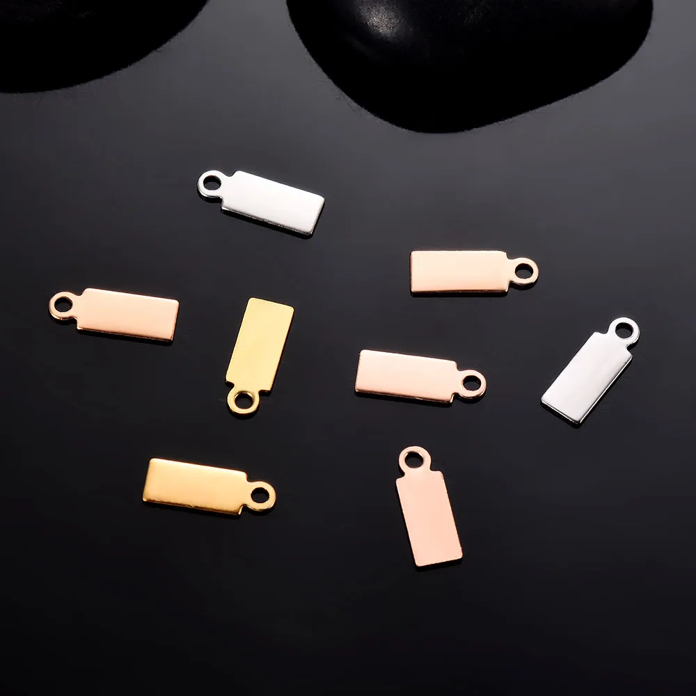 50pcs/Lot Stainless Steel  Blank Stamping Dog Tags Pendants Charm DIY for Necklace Jewelry Makings