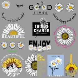 Little Daisies Patches For Clothing Heat Transfer Parches For T-Shirt Diy Iron On Transfer Fashion Flower Decoration Sticker