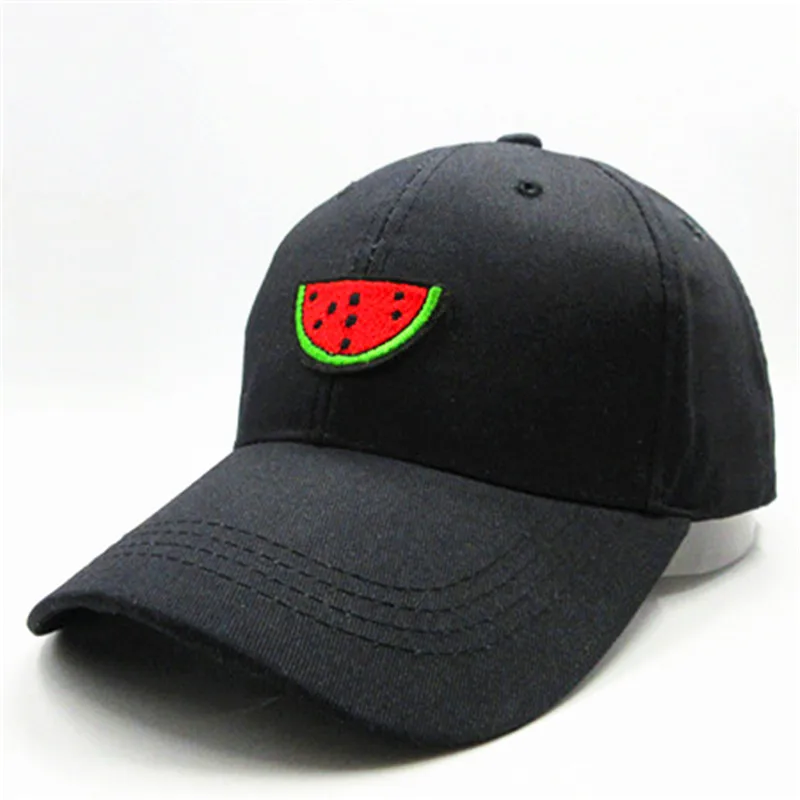 Red Watermelon Embroidery Cotton Baseball Cap Hip-hop Cap Adjustable Snapback Hats for Men and Women 130