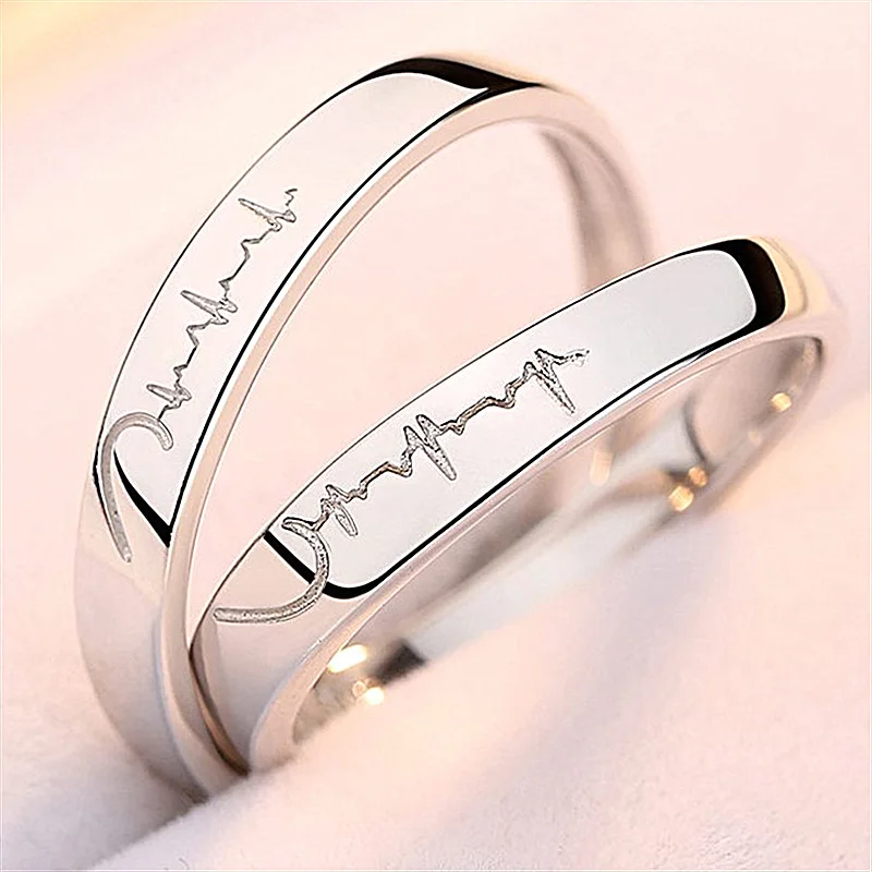 2 Teile/sätze Zirkon Herz Passenden Paar Ringe Set Für Immer Endlose Liebe Hochzeit Ring Für Frauen Männer Charme Valentinstag schmuck – Detail 19