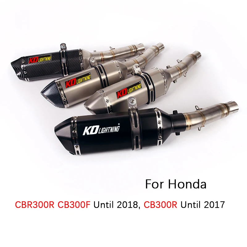 

For Honda CBR300R CB300R CB300F Motorcycle Exhaust Pipe Middle Pipe Slip On 51mm Mufflers Removable DB Killer Escape Reserve Cat