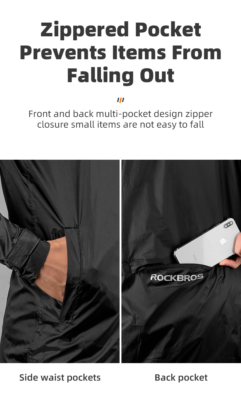 ROCKBROS MTB-Fahrradjacke, wasserdicht, leicht, atmungsaktiv, reflektierend, Fahrradanzüge, winddicht, Jersey, Regenmantel, Fahrradausrüstung – Detail 14