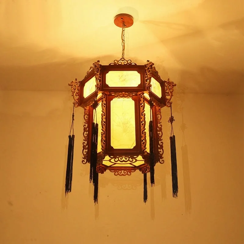 Energy Saver-Chinese pendant light retro lantern  hotel teahouse balcony light hall lamp Chinese style lantern lamp pendant