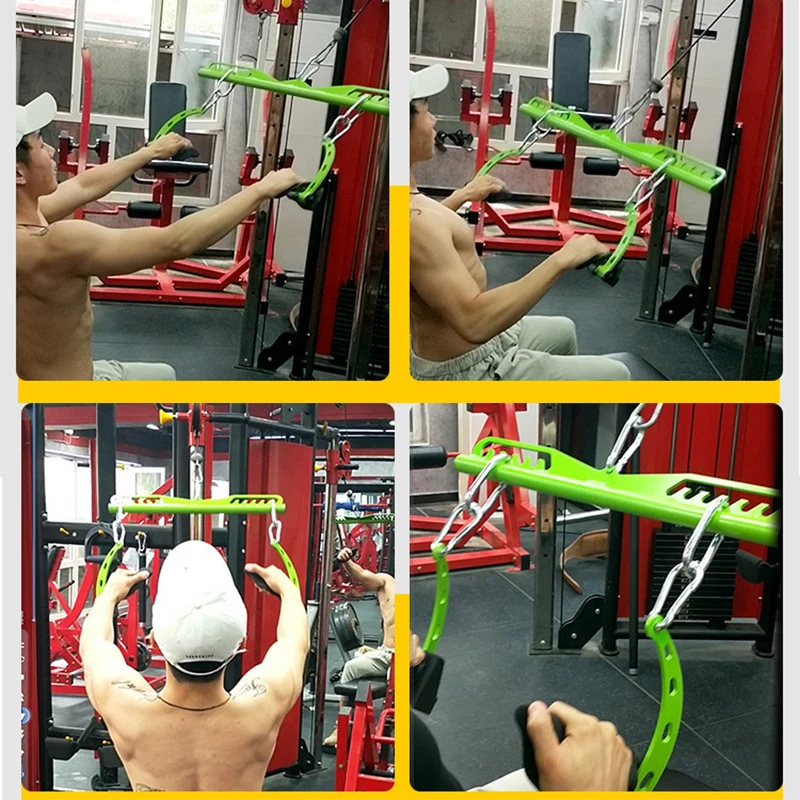 Fitness Pull Down T Handle Bar adjustable Rowing high pull down Bar Pulley Cable Machine Handle Grip Gym Equipment Back Trainer