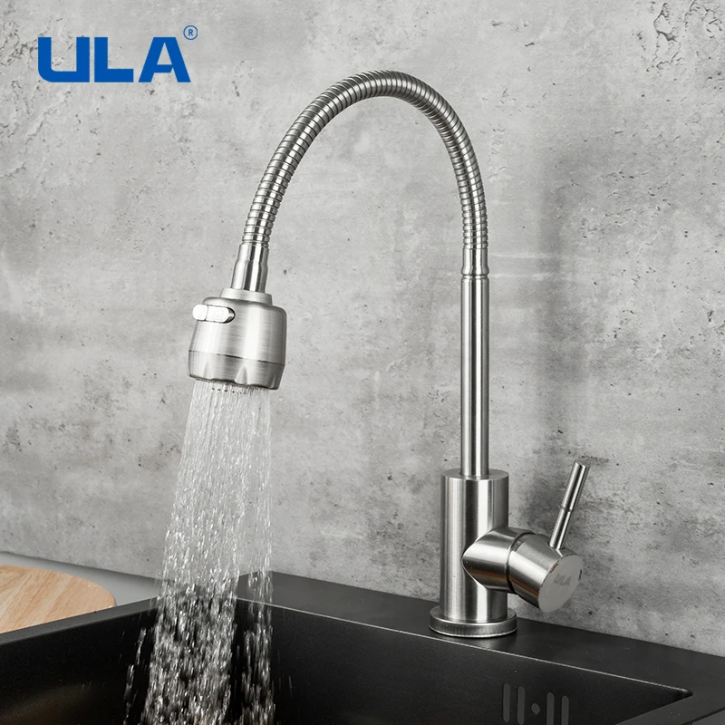 

ULA kitchen faucet stainless steel faucet for kitchen mixer tap hot cold water sink faucet 360 rotate two modes water spout