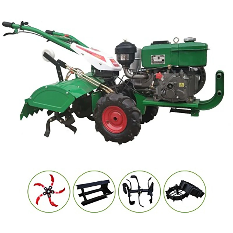 Agricultural Water-cooled diesel  8HP wheel drive pastoral weeder loose soil rotary tiller multi-function management machine