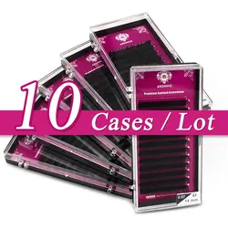 10pcs/case Aboonie Silk Individual EyelashesWholesale Eyelash Extension Mink Volume Eyelash Trays Private Lash Extension