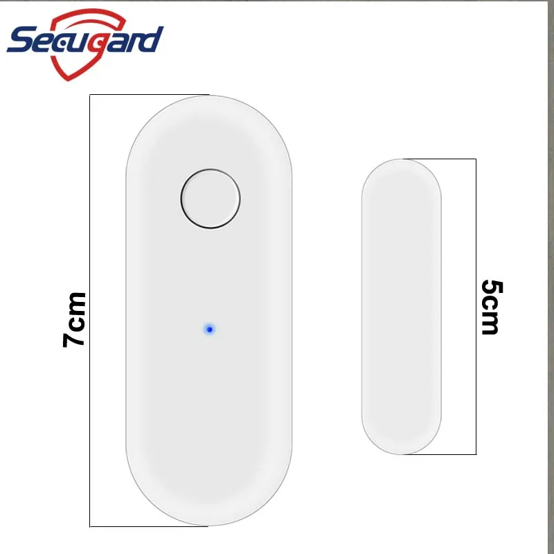 Tuya-Sensor de puerta y ventana WiFi, Detector abierto/cerrado, alarma de seguridad inteligente para el hogar, Compatible con Alexa y Google Home