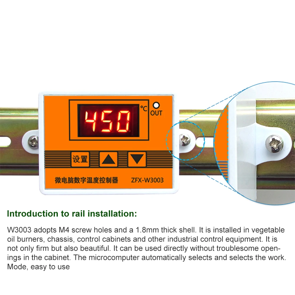 W3003ไมโครคอมพิวเตอร์ดิจิตอลอัจฉริยะ Thermostat จอแสดงผลสีแดง12/24V/220V K-Type Thermocouple Sensor 0-450 ℃