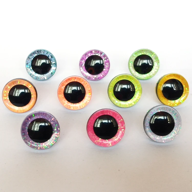 14-25mm New Toy Safety Eyes 3D Doll Eyes + Jelly Color Fabric + Washer For Diy Plush Doll