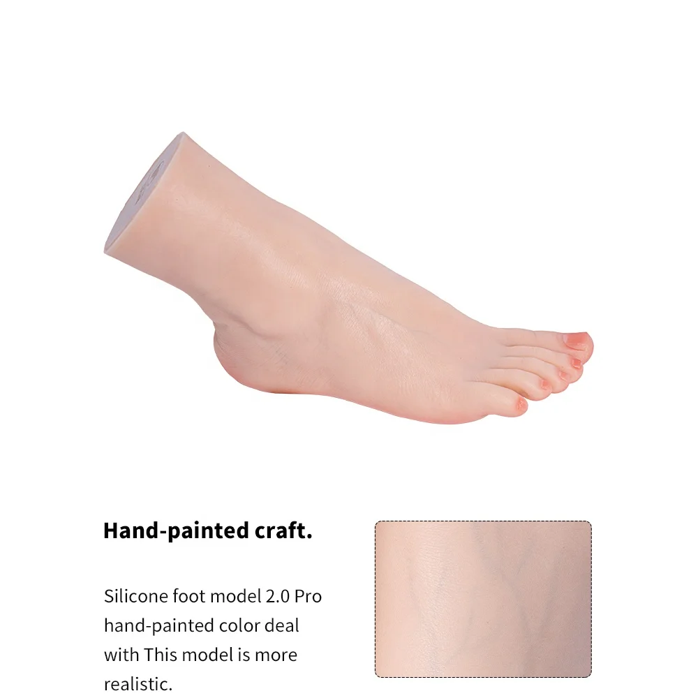 Platinum Silicone Foot Mannequin with Flexible Toes and Ankle For Sock Drawing Shoe Display and Collection TG3816