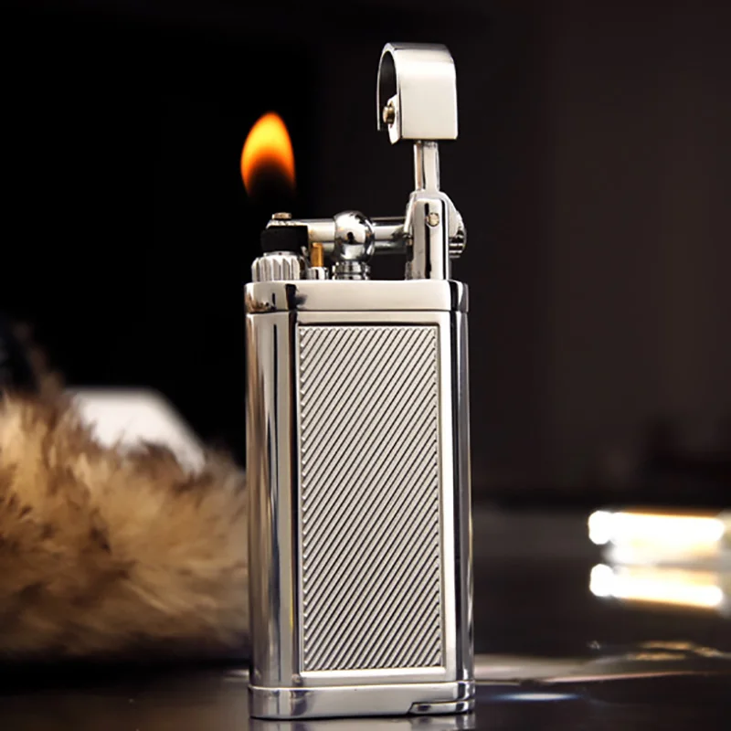 Creative Metal Inflatable Butane Gas Lighters for Boyfriend\'s Farther Gift Smoking Pipe Lighter