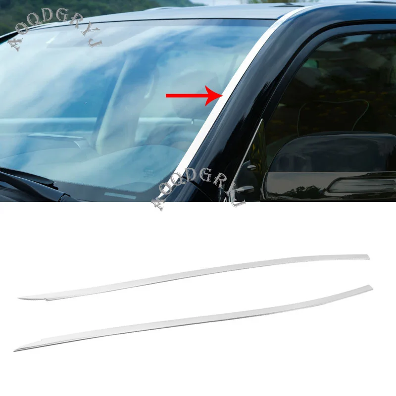 Car Styling Accessories For Toyota Land Cruiser LC200 2008-2020 Front Windshield Molding Trim Strips